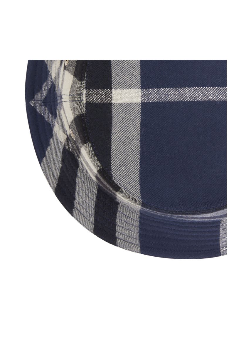 Check Wool Flannel Bucket Hat (Nordstrom Exclusive), Alternate, color, DARK CHARCOAL BLUE