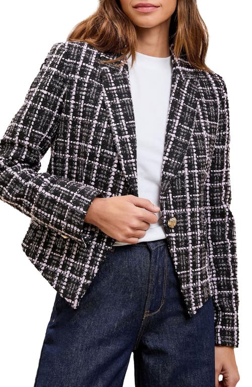Lipsy Bouclé Crop Blazer In Black