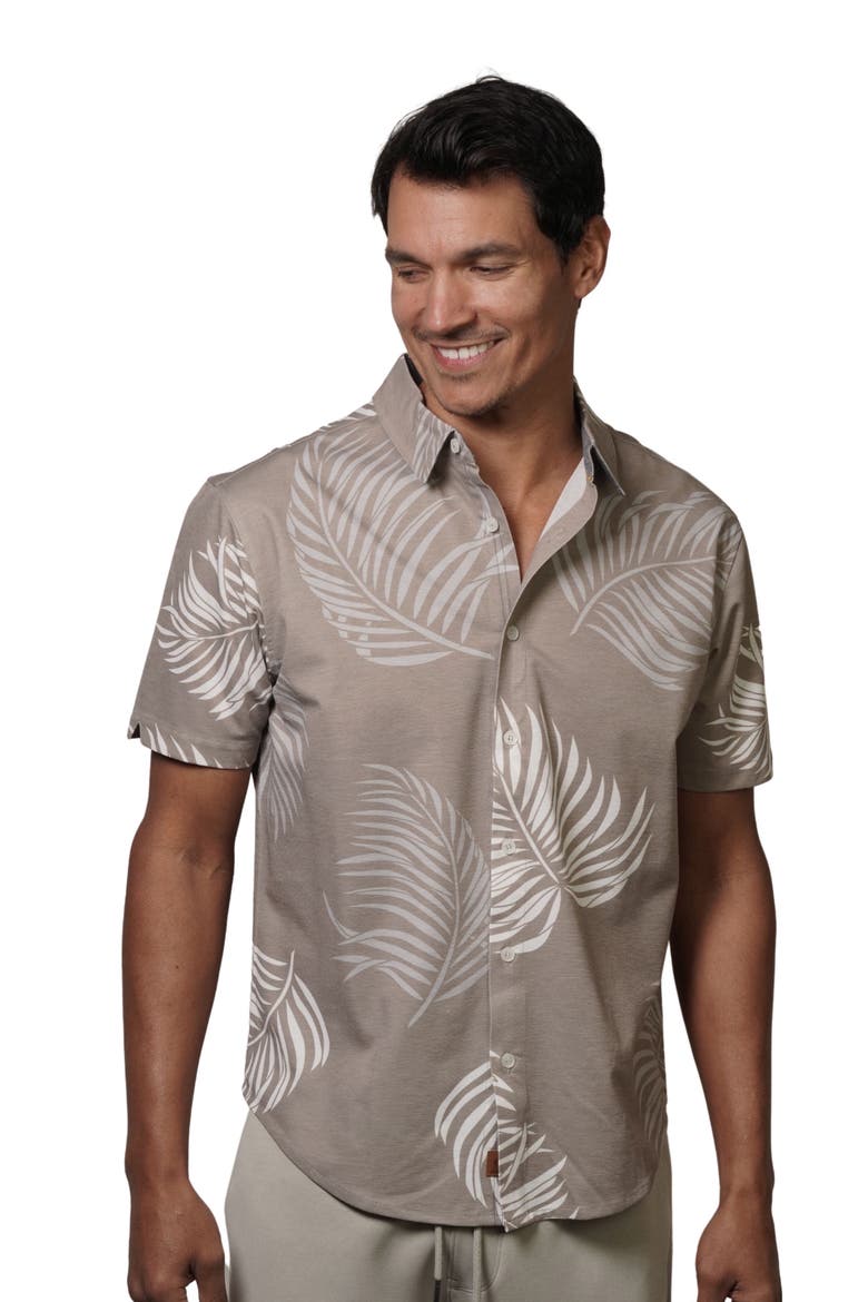 Wilshire Tradewinds Short Sleeve Button-Up Shirt, Alternate, color, BEACHWOOD