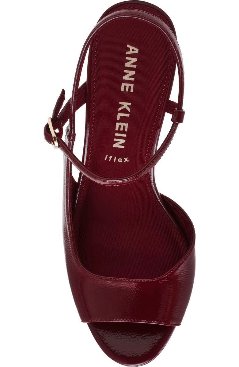 Anne Klein Jessica Ankle Strap Sandal, Alternate, color, Bordeaux Crinkle