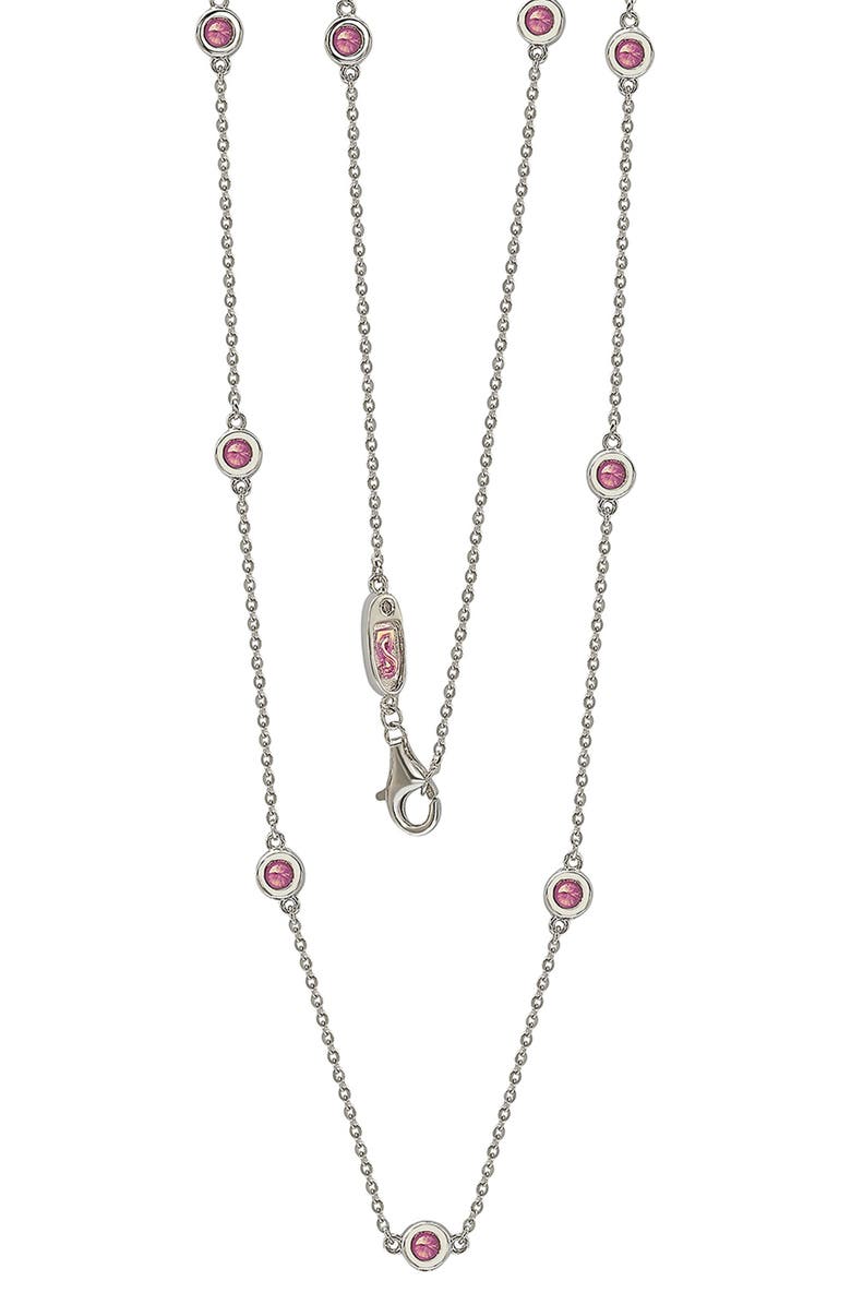 SUZY LEVIAN Sterling Silver Pink Sapphire Station Necklace, Alternate, color, Pink