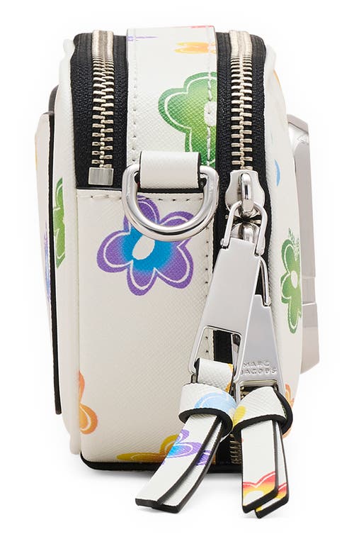 Marc Jacobs Snapshot Wild Daisy Crossbody Bag In Leather In White