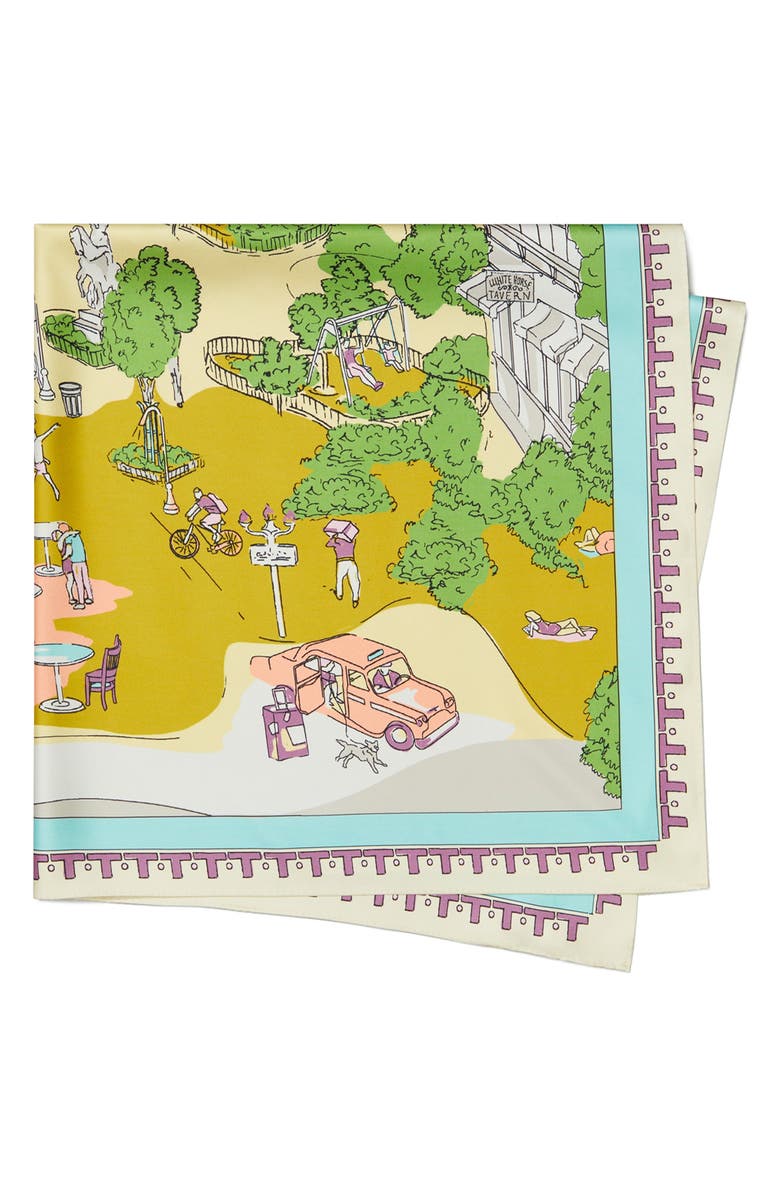 Tory Burch Washington Square Park Silk Scarf, Main, color,