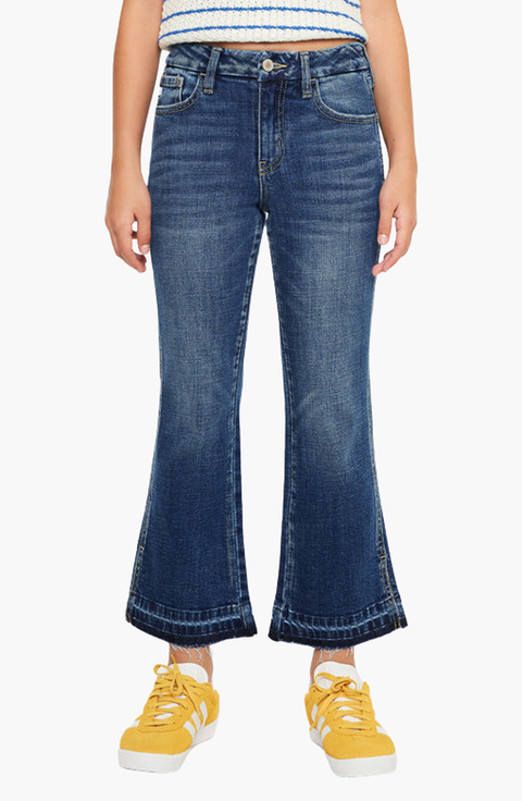 Liza High Rise Kids Cropped Flare Jeans
