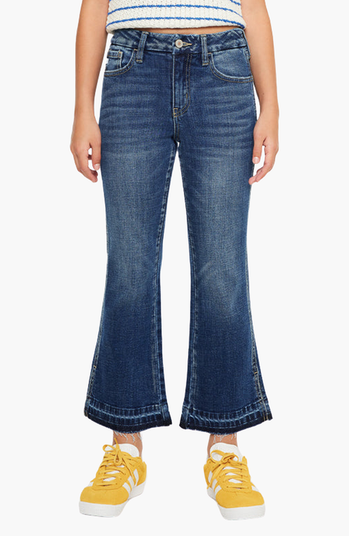 Kancan Liza High Rise Kids Cropped Flare Jeans In Blue