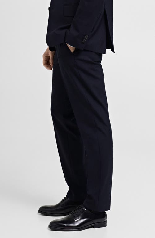 Mango Turin Virgin Slim Fit Wool Pants In Blue