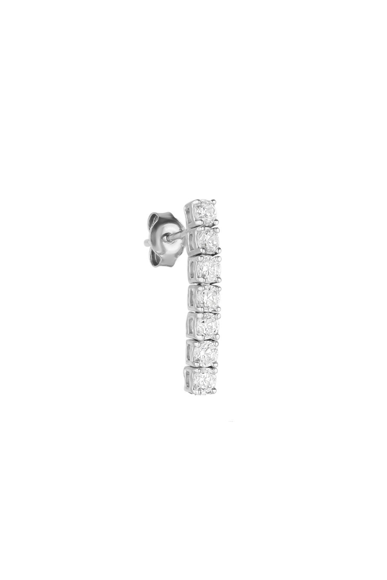 Sterling Silver Tennis Earring - Single, Main, color, Silver