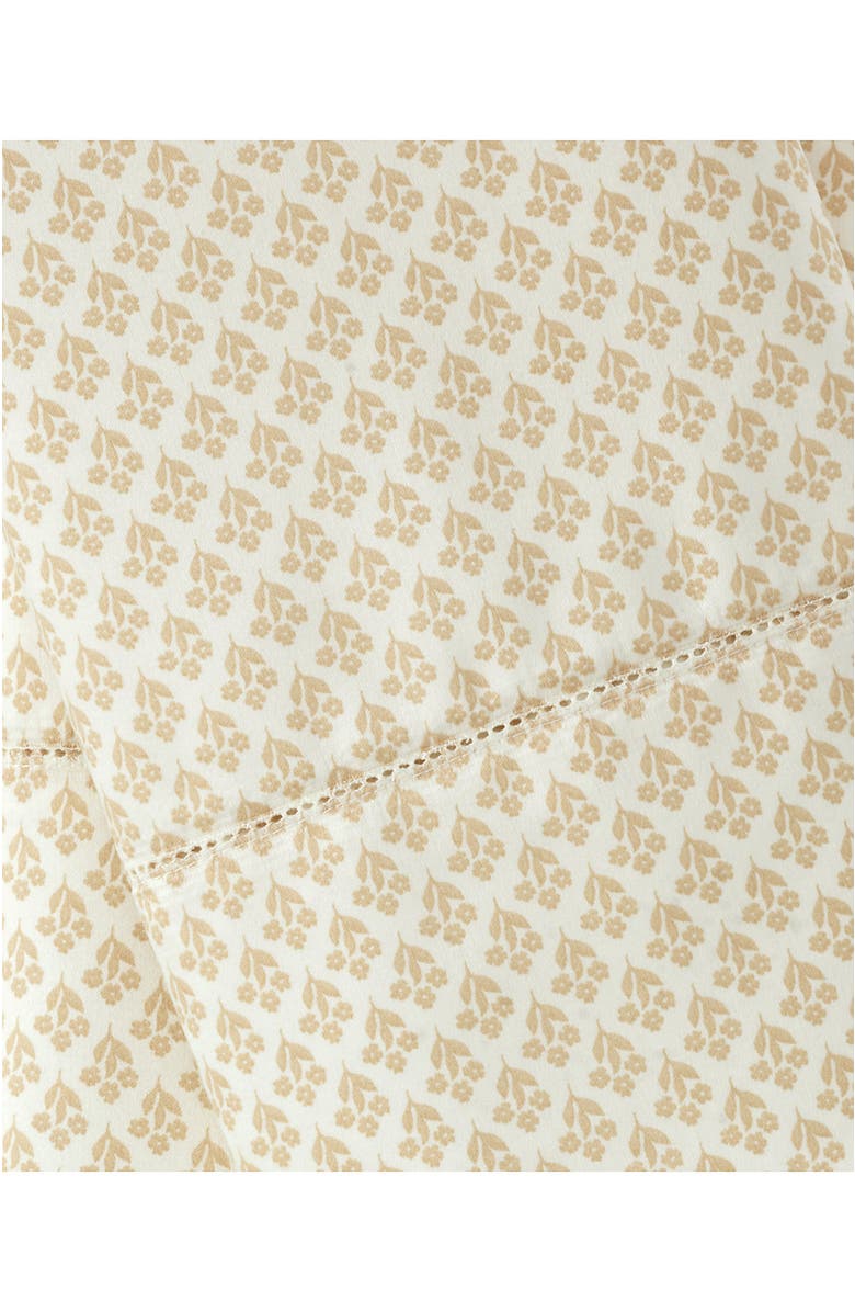 Lands' End 700 Thread Count Luxe Sateen Egyptian Cotton No Iron Pillowcases, Alternate, color, Champagne Floral Foulard