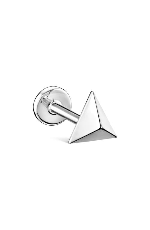 Maria Tash Faceted Triangle Single Threaded Stud Earring In White Gold