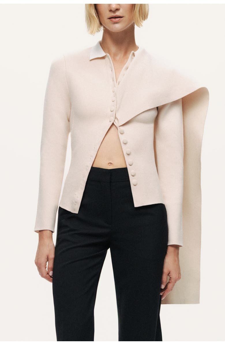Nocturne Asymmetric Cape Knit Cardigan, Main, color, Beige