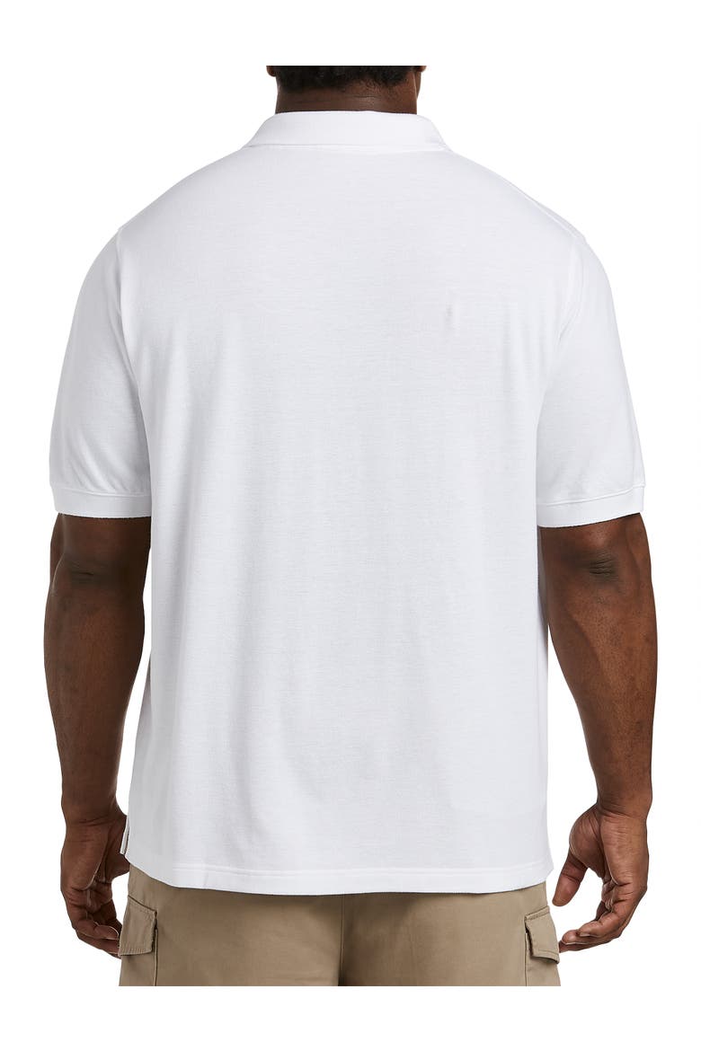 Big & Tall Piqué Mesh Short-sleeve Polo Shirt, Alternate, color, BRIGHT WHITE