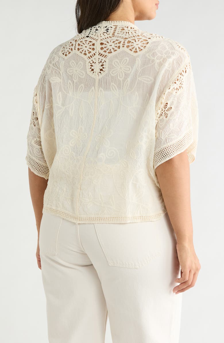 Forgotten Grace Open Front Cotton Top, Alternate, color, Natural