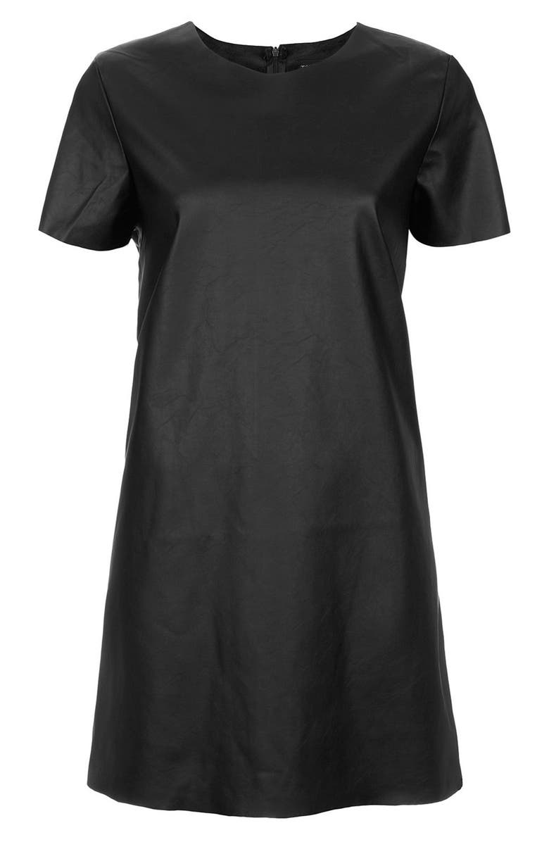 Topshop 'Paloma' Faux Leather Dress, Main, color, 
