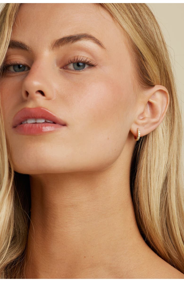 Untamed Petals Monica Huggie Hoops, Alternate, color, Gold