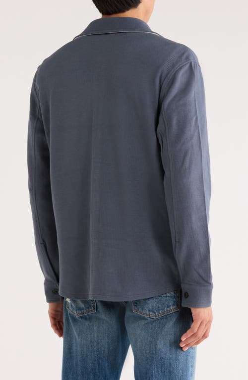 Vince Pique Shirt Jacket In Blue