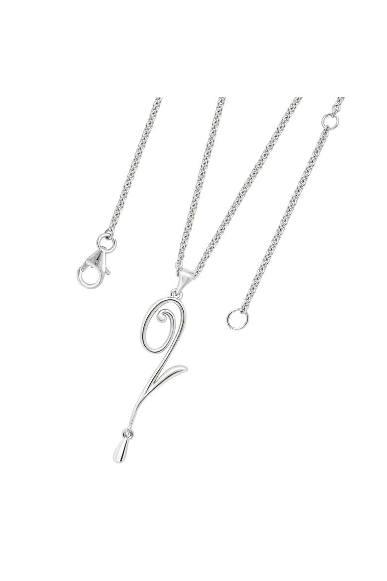Q pendant with Drop, Main, color, Sterling Silver