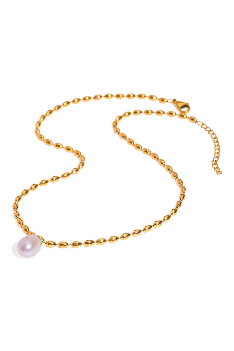 Modern Pearl Pendant Necklace, Main, color, GOLD