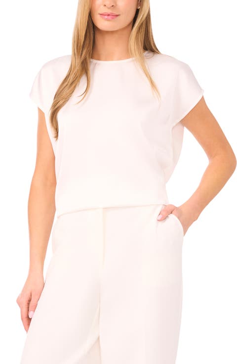 Print Cap Sleeve Blouse