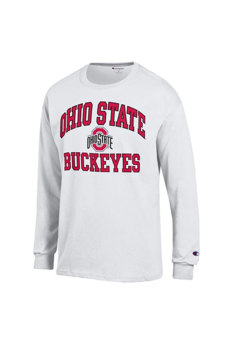 Men's Champion White Ohio State Buckeyes High Motor Long Sleeve T-Shirt, Alternate, color, White