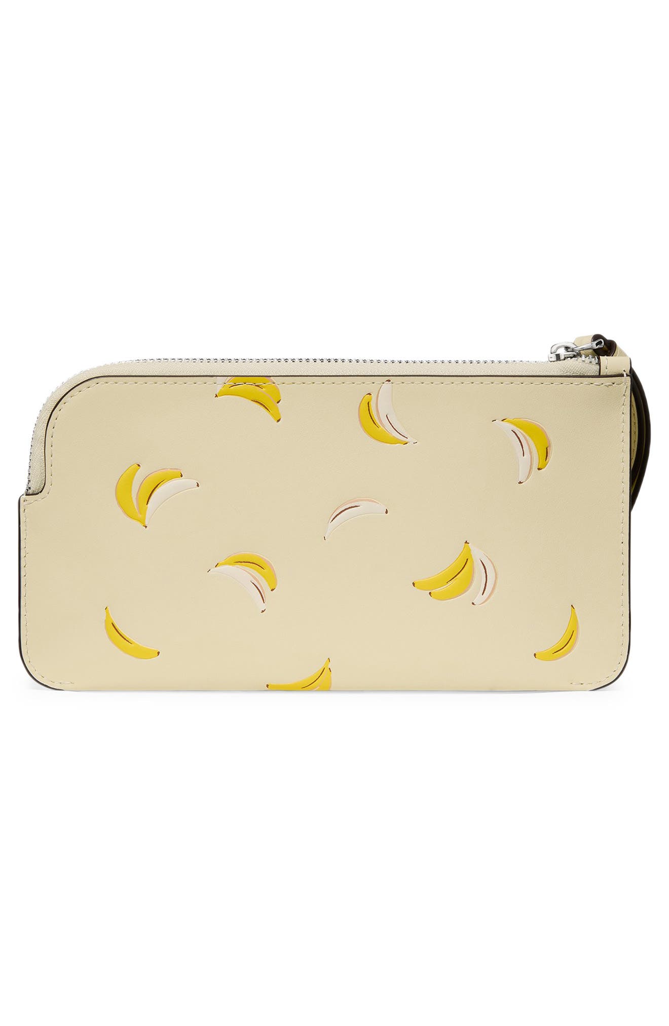 zippy leather wristlet, Alternate, color, LEMON FONDANT