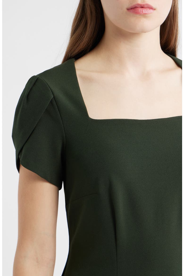 Tulip Sleeve Sheath Dress, Alternate, color, LODEN/GOLD