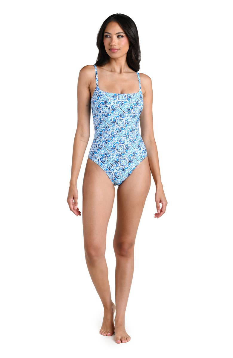 La Blanca Costa Azul One-Piece Swimsuit, Alternate, color, Blue