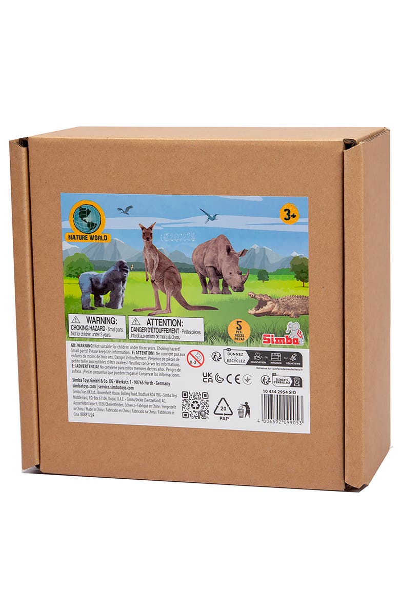 Simba Wild Animals Set 5 Wildlife Figures Realistic Miniatures Kids 3+, Alternate, color, Multicolored