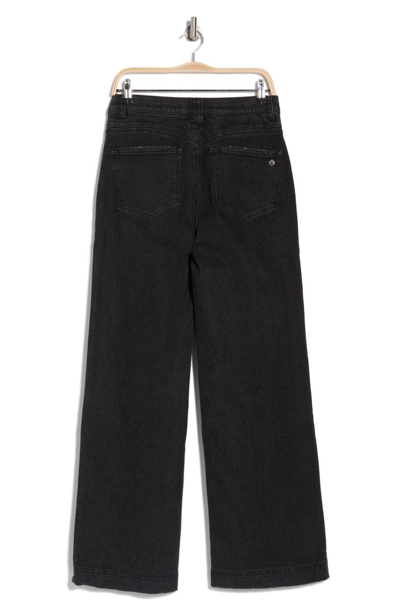 Democracy Skyrise Front Panel Wide Leg Jeans, Alternate, color, Washed Black Artisinal