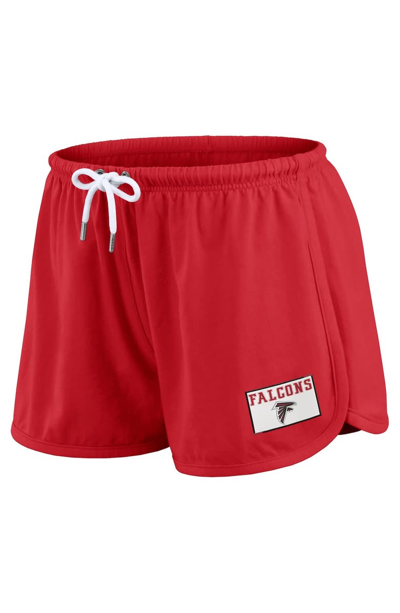 WEAR by Erin Andrews Women's WEAR by Erin Andrews Red Atlanta Falcons Heavy Rugby Jersey Long Sleeve T-Shirt & Shorts Lounge Set, Alternate, color, Red