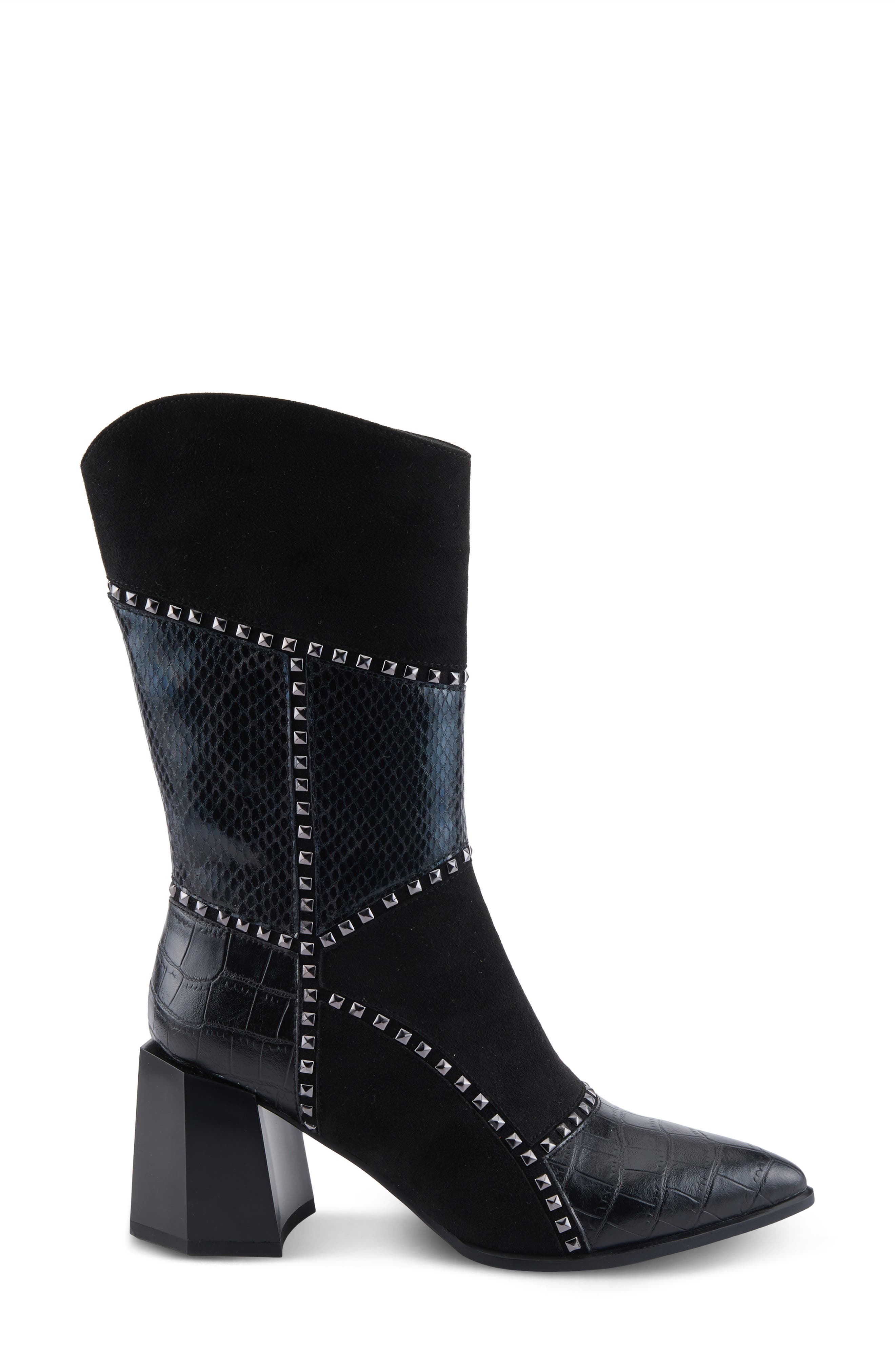 AZURA BY SPRING STEP Zayrina Pointed Toe Boot, Alternate, color, Black