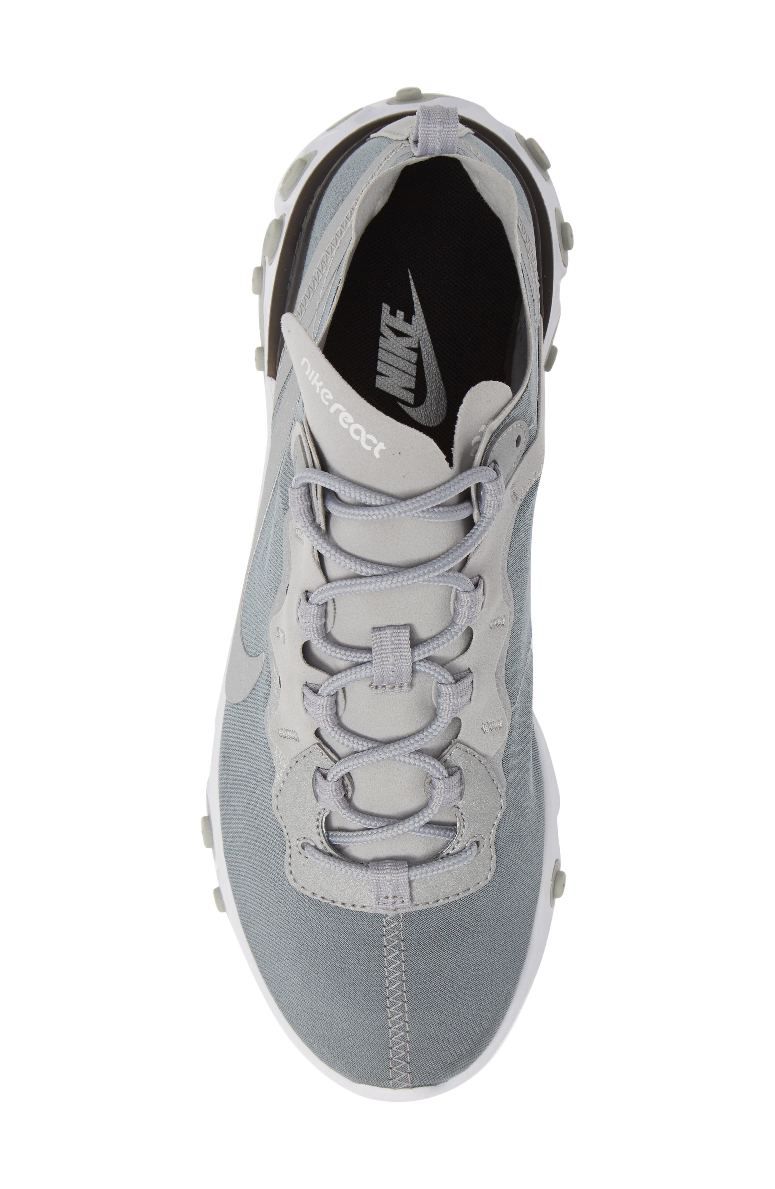 React Element 55 Sneaker, Alternate, color, METALLIC SILVER/ WHITE/ BLACK