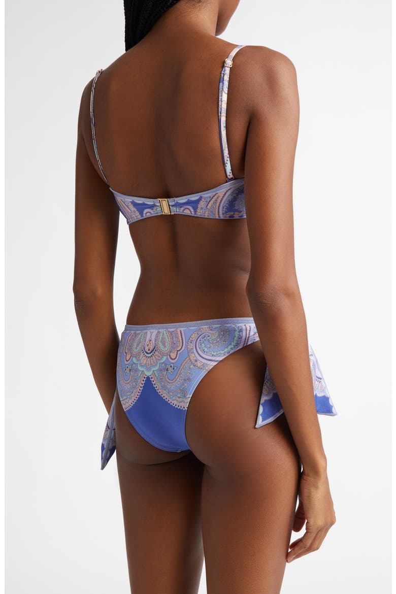 Maxine Tie Detail Two-Piece Swimsuit, Alternate, color, CORNFLOWER PAISLEY