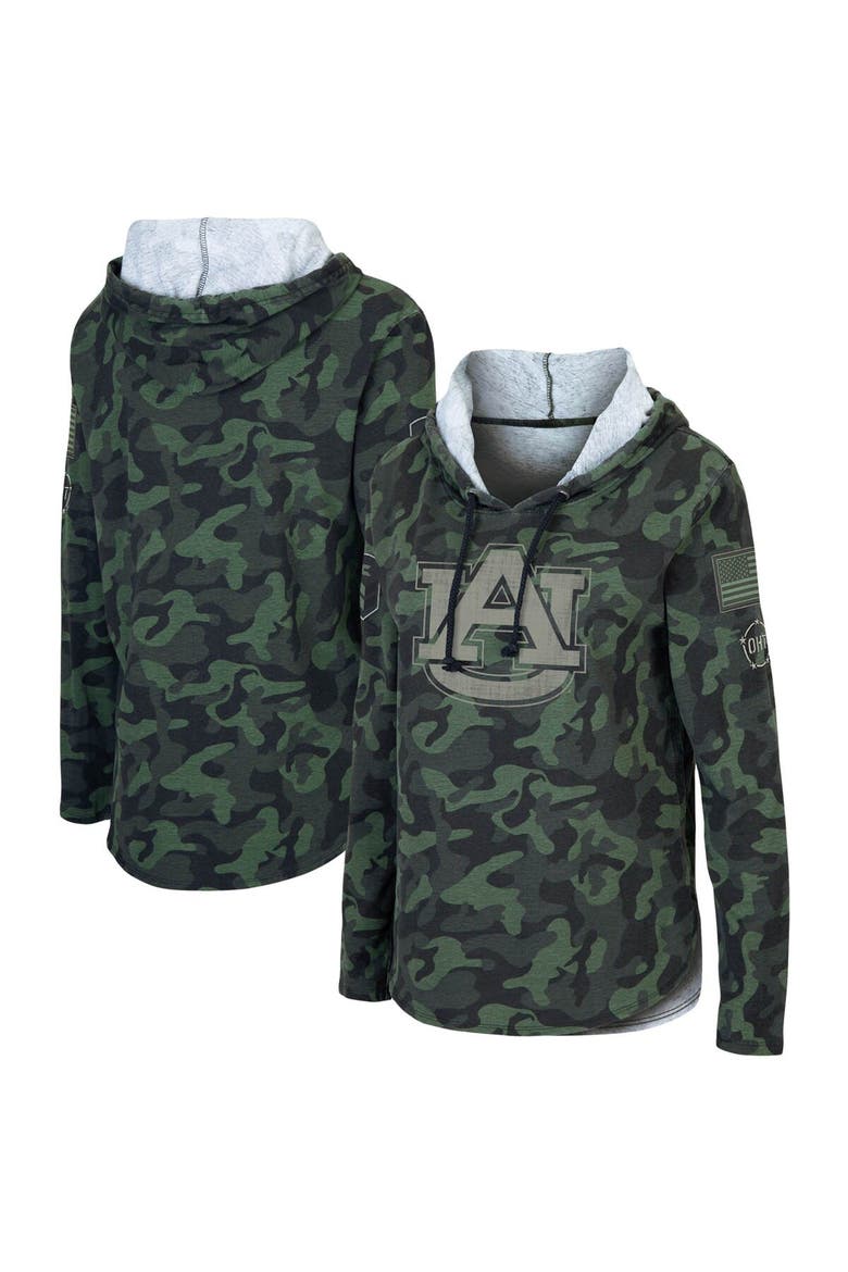 Women's Colosseum Camo Auburn Tigers OHT Military Appreciation Hoodie Long Sleeve T-Shirt, Main, color, Camo