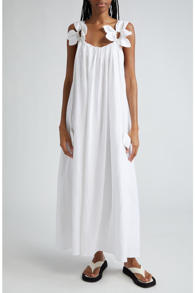 Floral Maxi Dress, Main, color, WHITE
