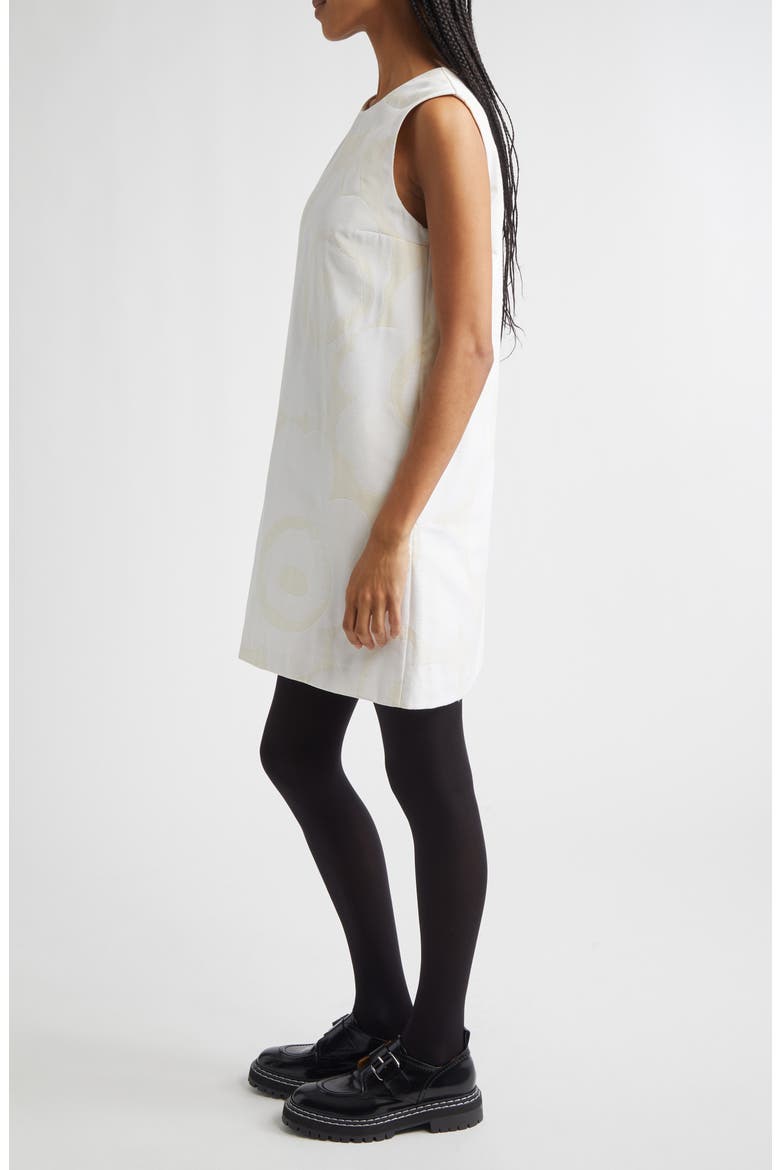 Hahmo Unikko Jacquard Faille Shift Dress, Alternate, color, WHITE LIGHT GREY