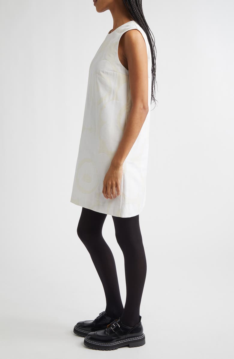 Marimekko Hahmo Unikko Jacquard Faille Shift Dress, Alternate, color, White Light Grey