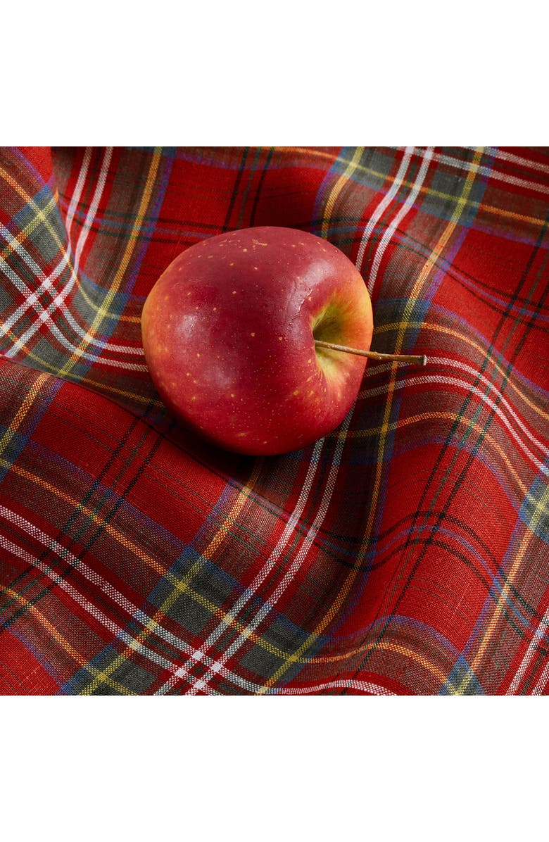 Solino Home Linen Table Throw - Classic Tartan Plaid, 52" x 52", 52" x 52", Alternate, color, Red