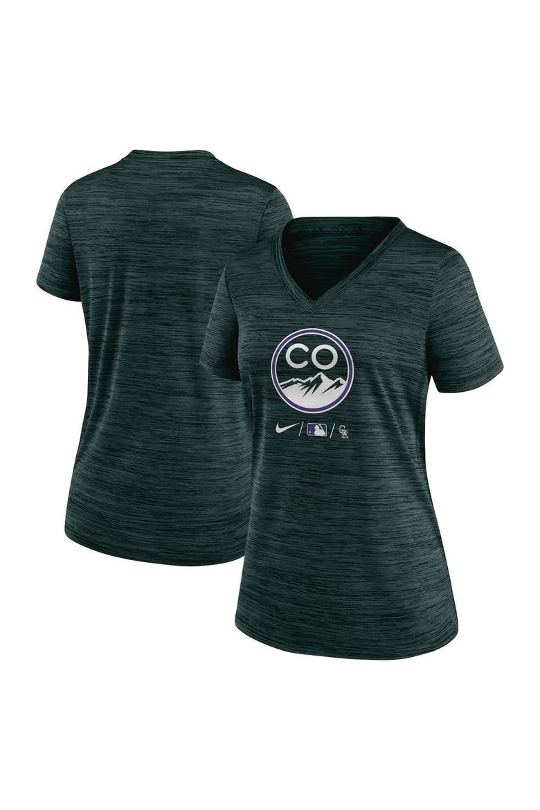 Women's Nike Green Colorado Rockies Authentic Collection City Connect Velocity Performance V-Neck T-Shirt, Alternate, color, Green