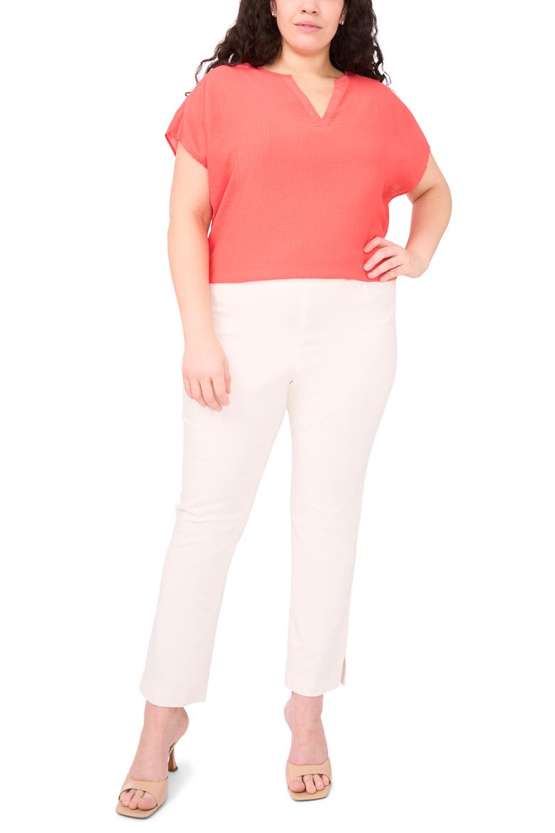 Stripe Popover Top, Alternate, color, DEEP SEA CORAL
