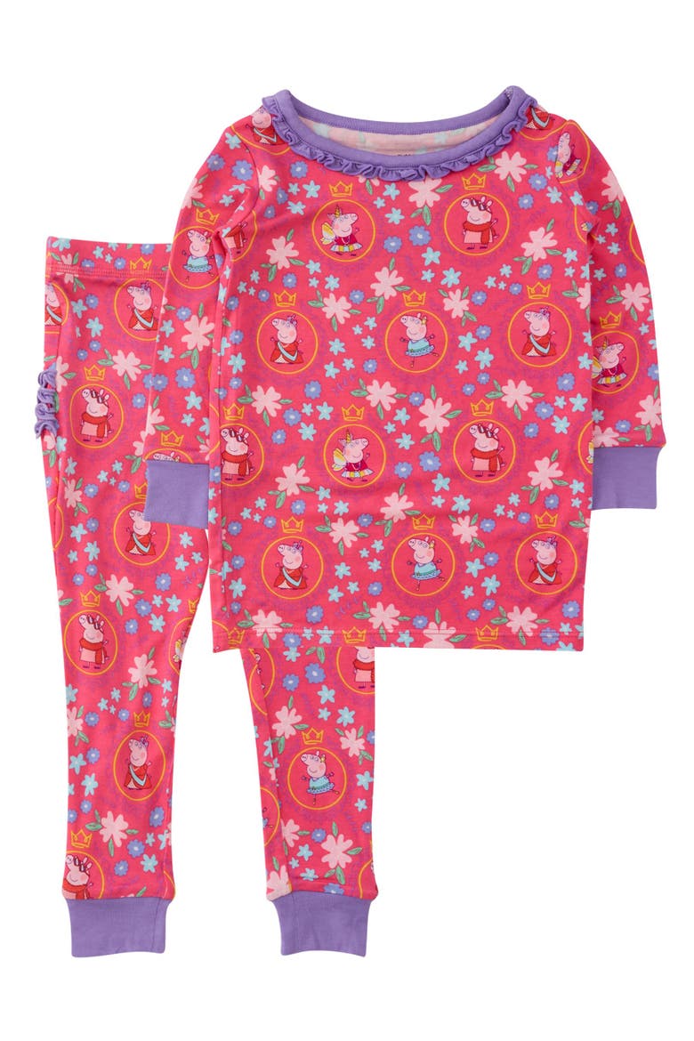 Peppa Pig Ruffle Long Sleeve Pajama Set, Viscose, Main, color, Dress Up Peppa Pig