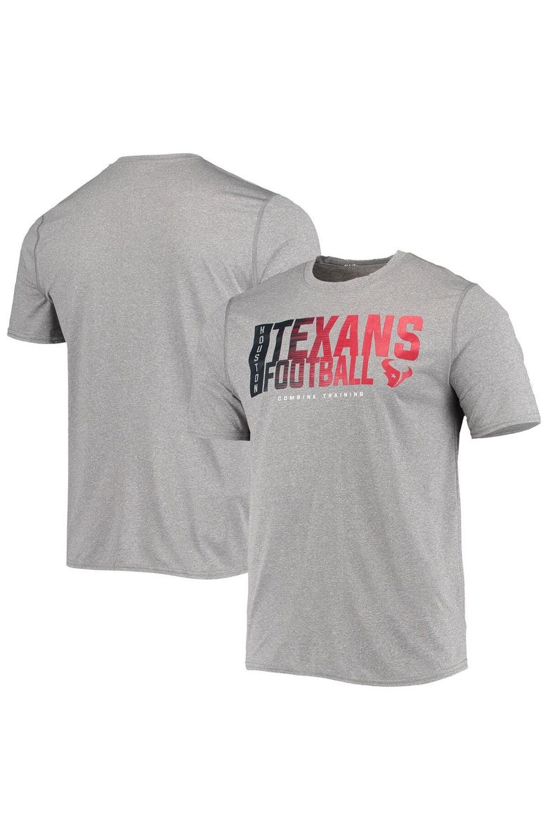 New Era Men's New Era Heathered Gray Houston Texans Combine Authentic Game On T-Shirt, Main, color, Heather Gray