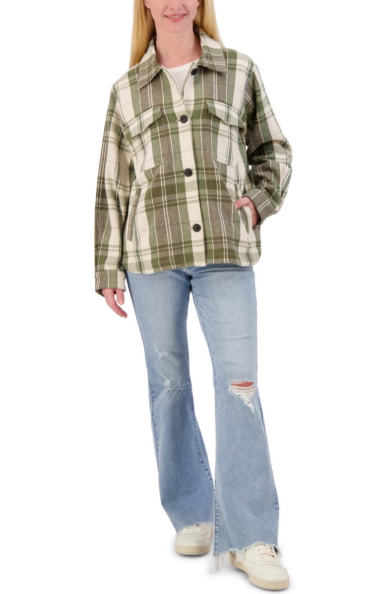 Lucky Brand Plaid Cotton Shirt Jacket, Alternate, color, 