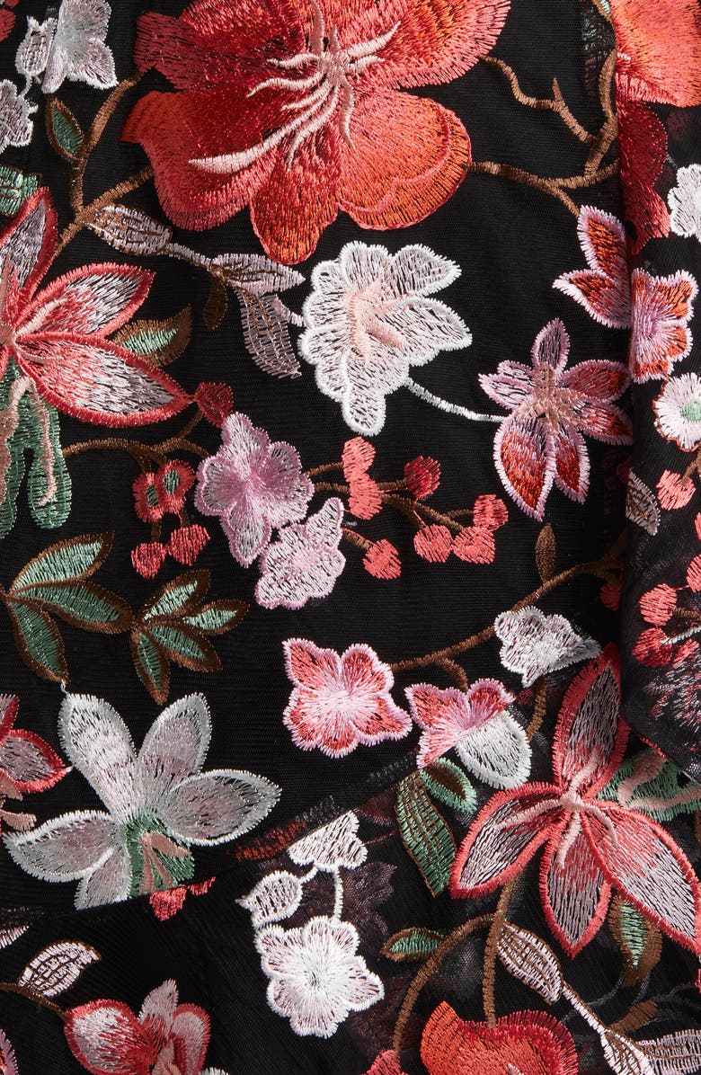 Sam Edelman Floral Vine Embroidered Mesh Minidress | Nordstrom