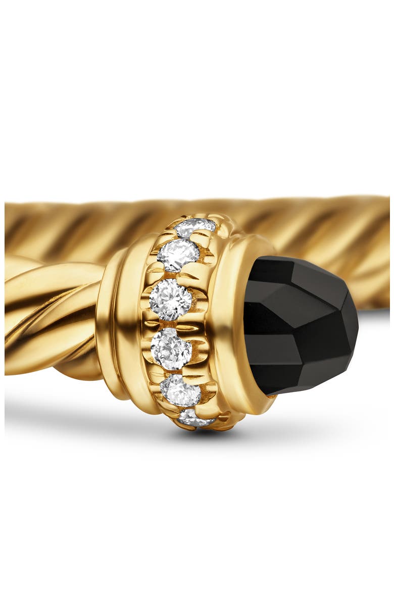 Classic Cablespira® 18K Yellow Gold & Diamond Bracelet, 3mm, Alternate, color, BLACK ONYX