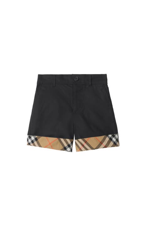 Check Turn-up Cotton Shorts