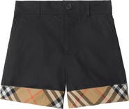 Burberry Check Turn-up Cotton Shorts