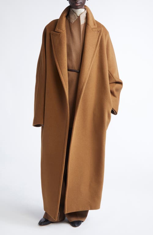 Fforme Yves Wool Blend Cocoon Coat In Brown