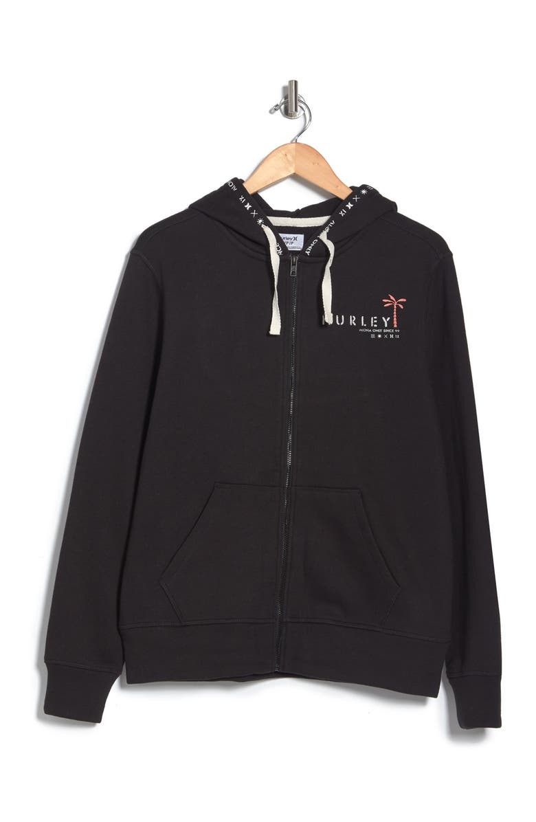 Hurley Logo Fleece Zip Hoodie, Alternate, color, 