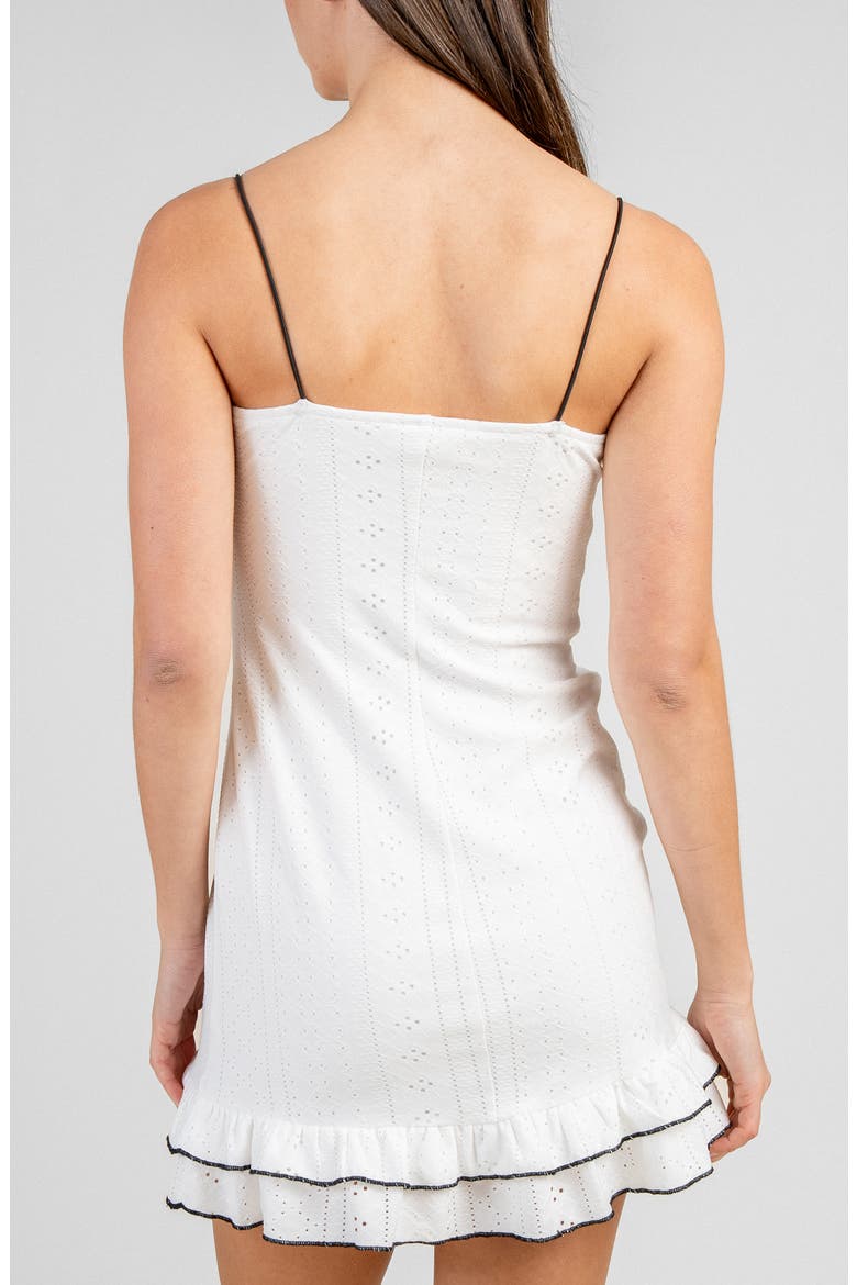 Eyelet Ruffled Minidress, Alternate, color, CREAM