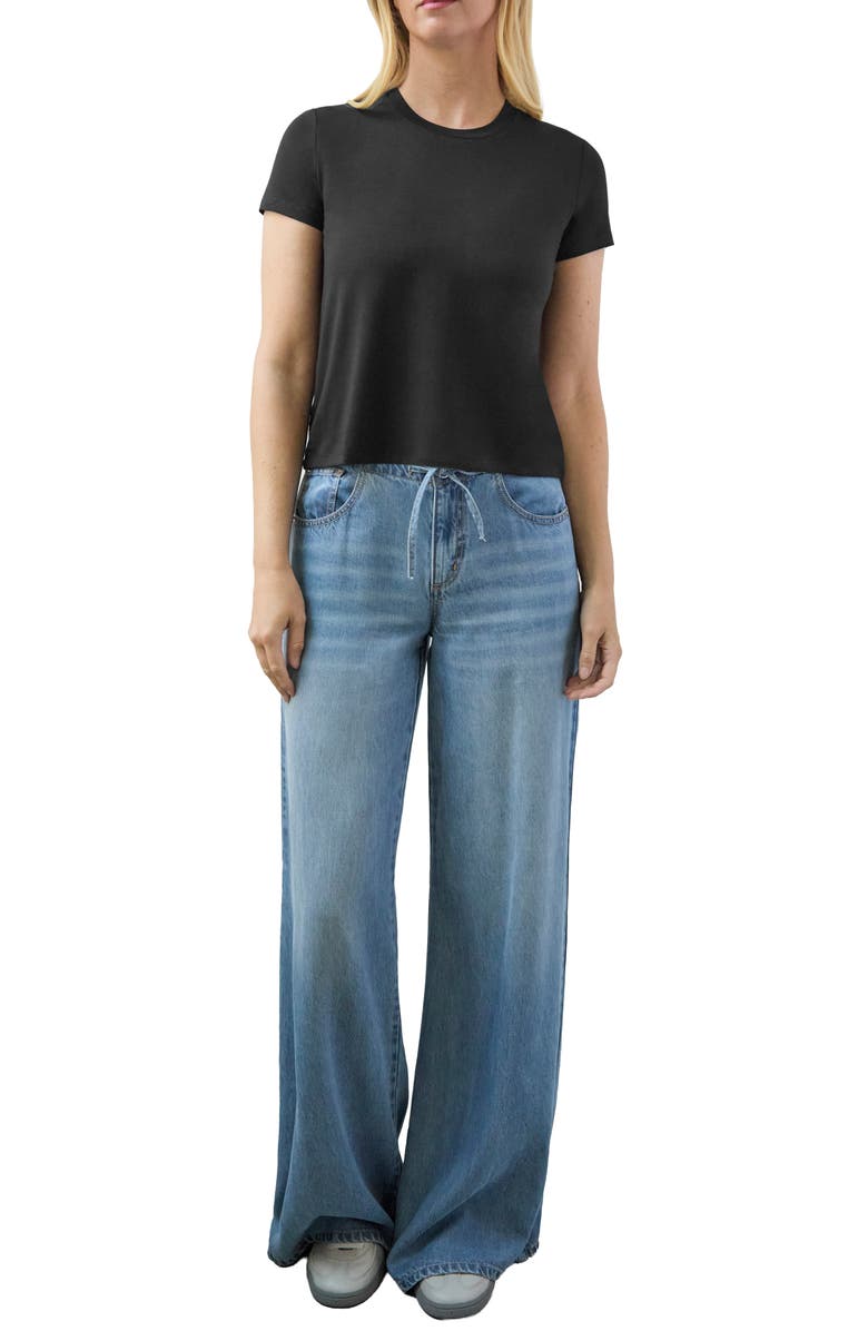 Splendid Tyra Crewneck T-Shirt, Alternate, color, Black